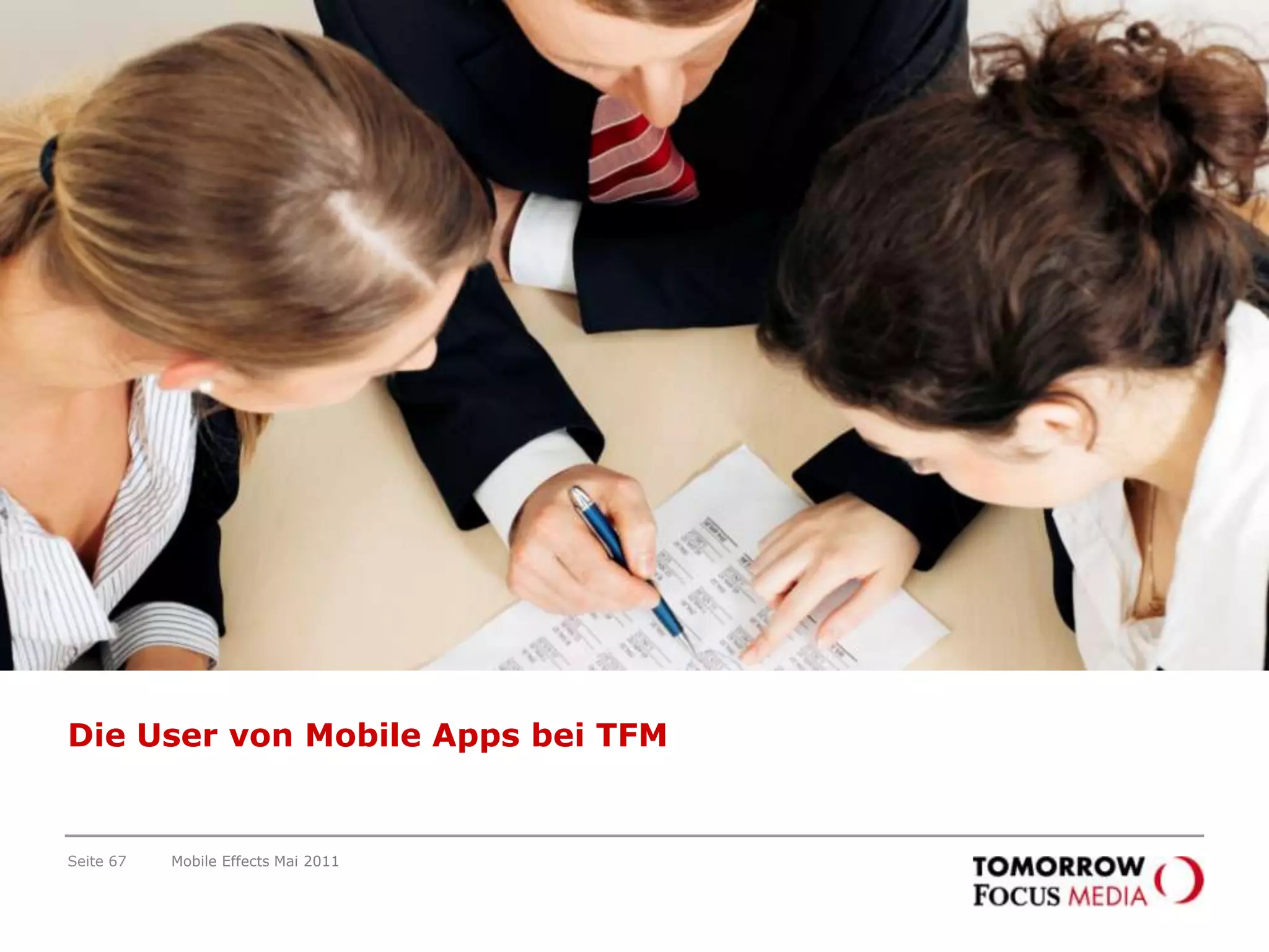Mobile Kampagnen werden als innovativ wahrgenommen!„…die Werbung der Marke X ist innovativ.“Angaben in % +7,2%Mobile Advertising ist innovativ und wird auch so wahrgenommen! TestgruppeKontrollgruppeZielgruppe: Kontrollgruppe n = 334; Testgruppe n= 378; Quelle: Best ofMobileEffects 2010Seite 64Mobile Effects Mai 2011