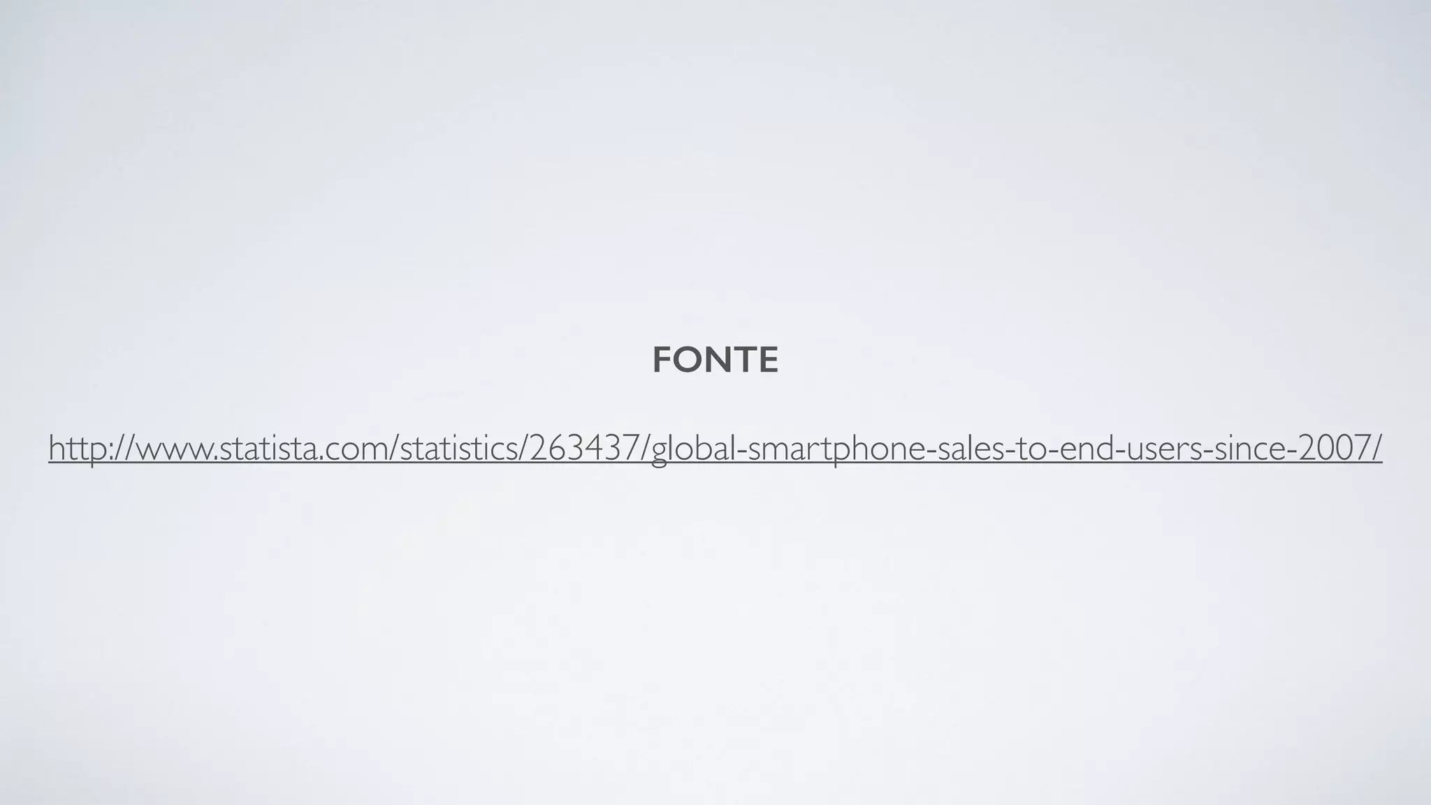 FONTE
http://www.statista.com/statistics/263437/global-smartphone-sales-to-end-users-since-2007/
 