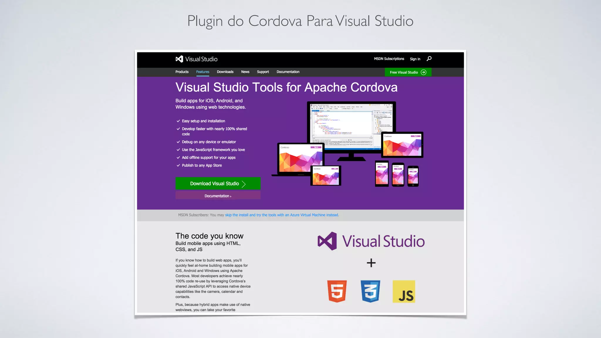 Plugin do Cordova ParaVisual Studio
 