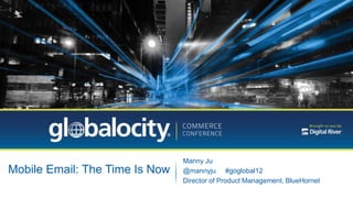 Manny Ju
Mobile Email: The Time Is Now   @mannyju #goglobal12
                                Director of Product Management, BlueHornet
 