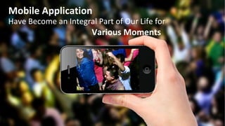 Mobile Application
Have Become an Integral Part of Our Life for
Various Moments
 