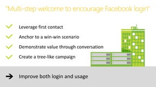"Multi-step welcome to encourage Facebook login"
 