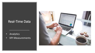 Real-Time Data
• Analytics
• KPI Measurements
 