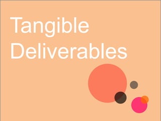 Tangible
Deliverables
 