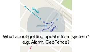 What about getting update from system?
e.g. Alarm, GeoFence?
 