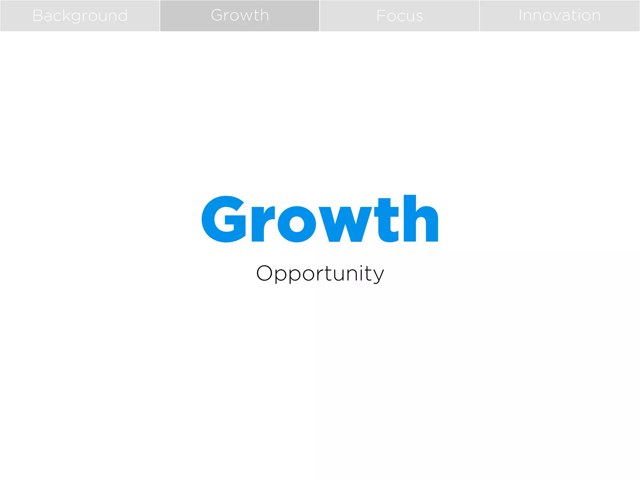 Background

Growth

Focus

Growth
Opportunity

Innovation

 