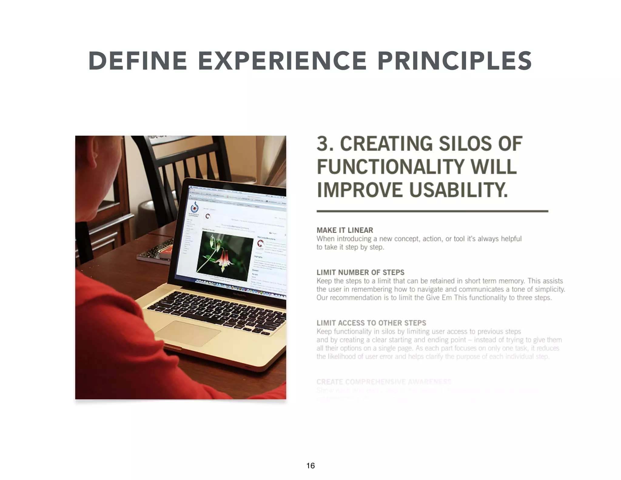 DEFINE EXPERIENCE PRINCIPLES

16

 