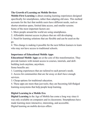 Education on the Go Mobile-First Learning for Everyone | DOCX