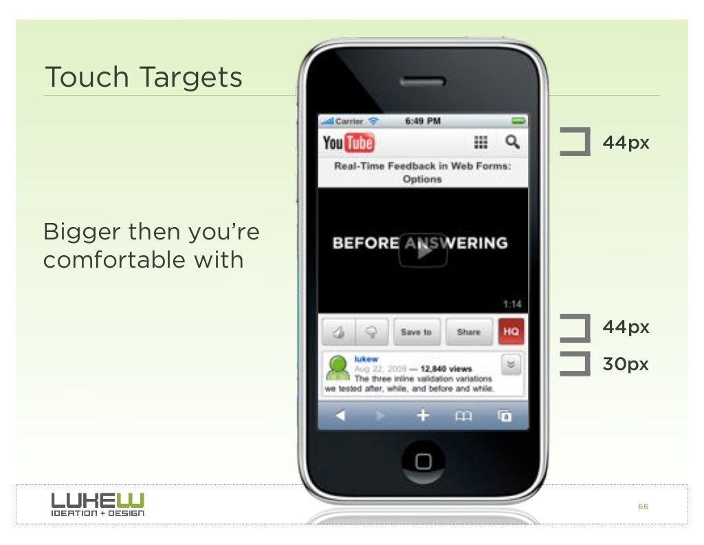 Touch Targets 44px Bigger then