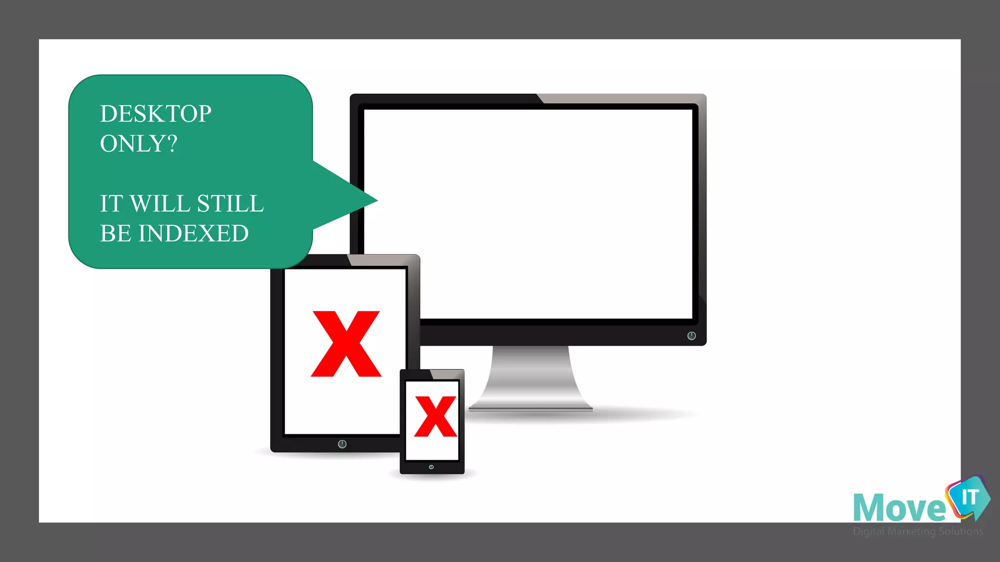 DESKTOP
ONLY?
IT WILL STILL
BE INDEXED
X
X
 