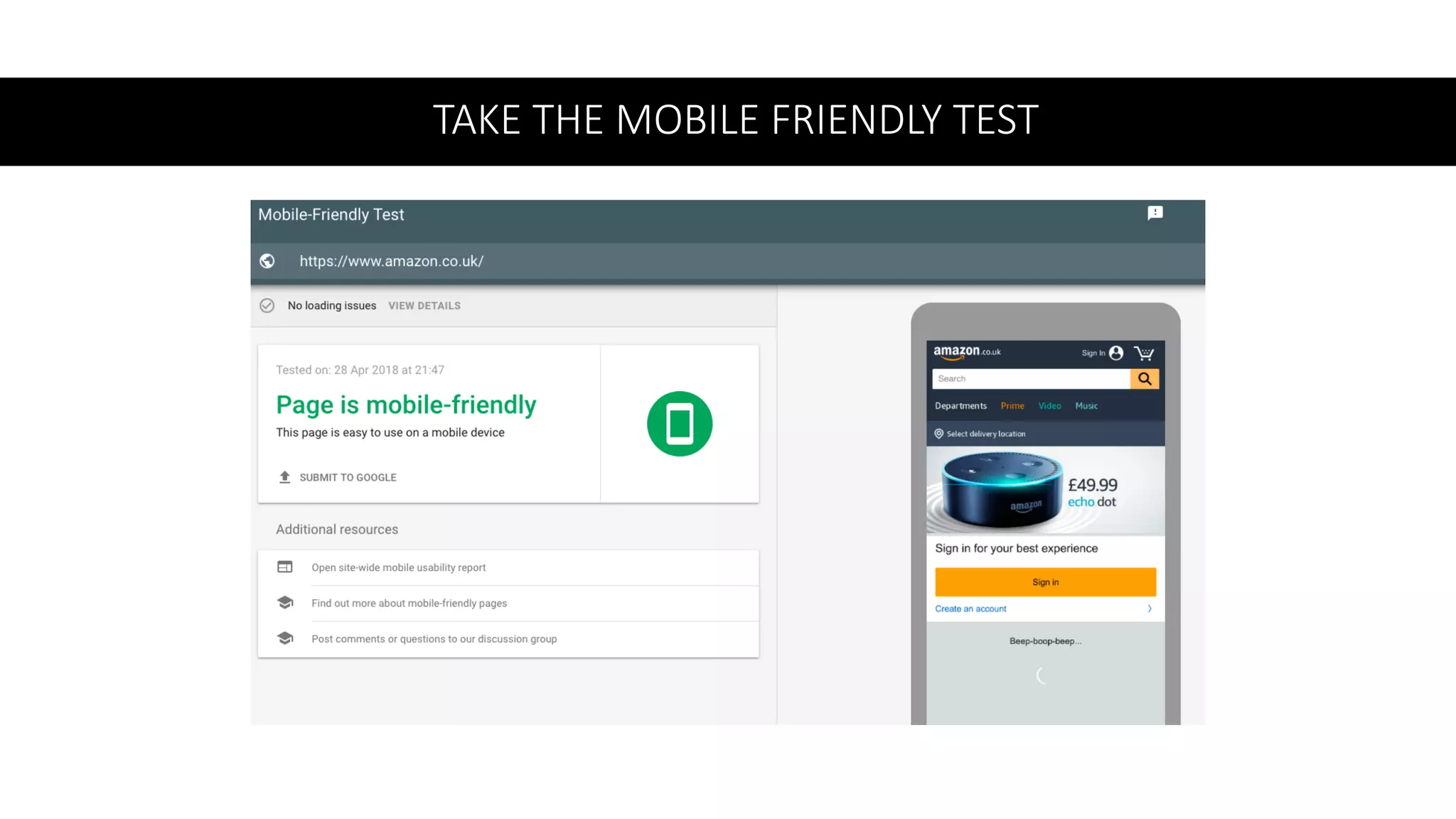TAKE	
  THE	
  MOBILE	
  FRIENDLY	
  TEST
 