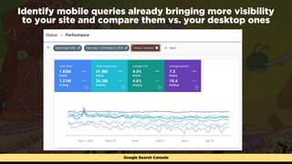 #winningmobileﬁrst at @ungaggeduk @aleyda from @orainti
Identify mobile queries already bringing more visibility  
to your...