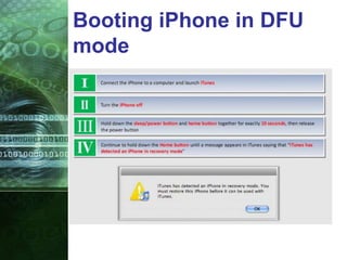 Booting iPhone in DFU
mode
 
