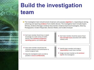 Build the investigation
team
 