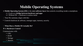 Comprehensive Overview of Mobile Device Architecture and Operating ...