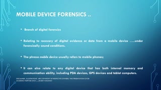 Mobile forensics a primer | PDF