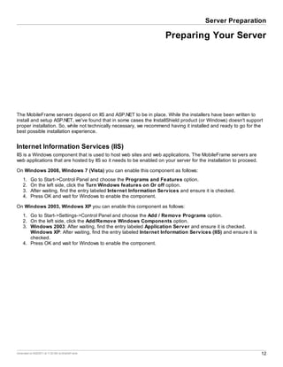 Mobile frame getting started guide v5 0 | PDF