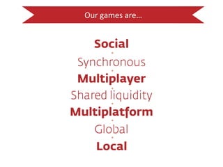 Our 
games 
are… 
 