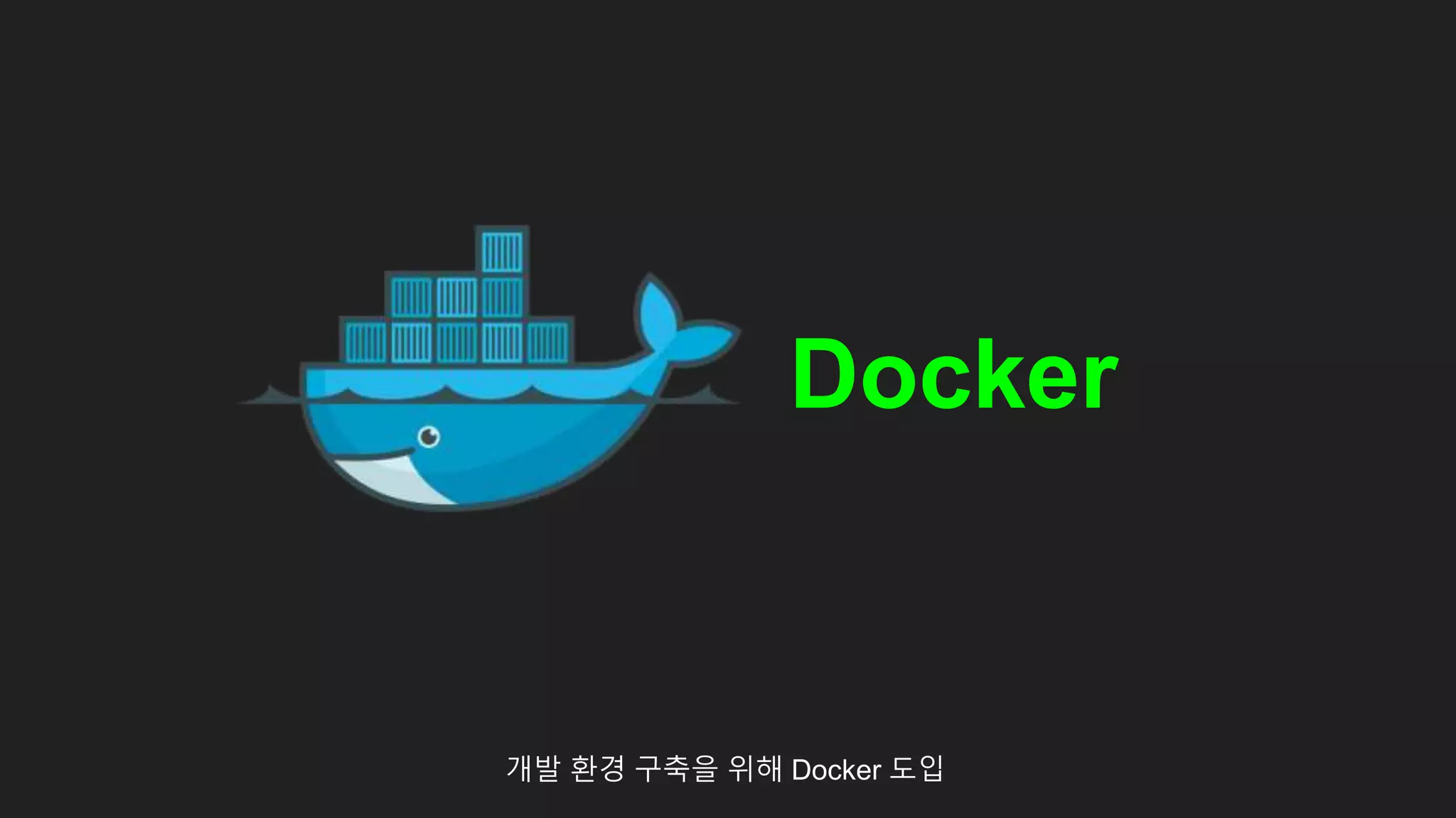 개발 환경 구축을 위해 Docker 도입
Docker
 