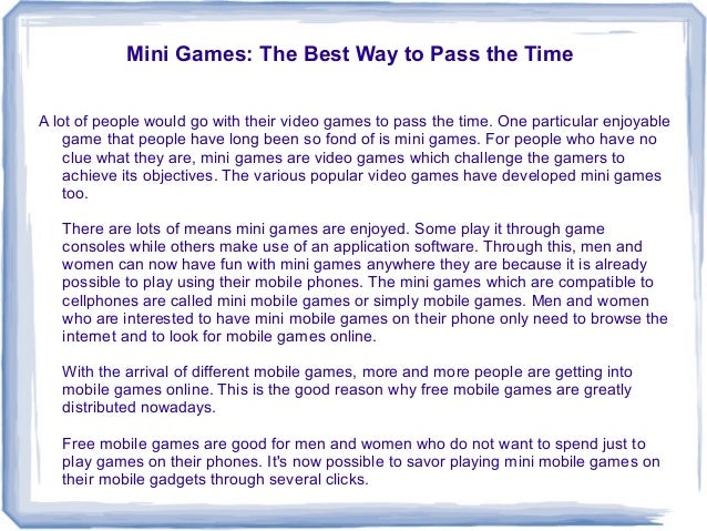 computer games to pass time computer games to pass time