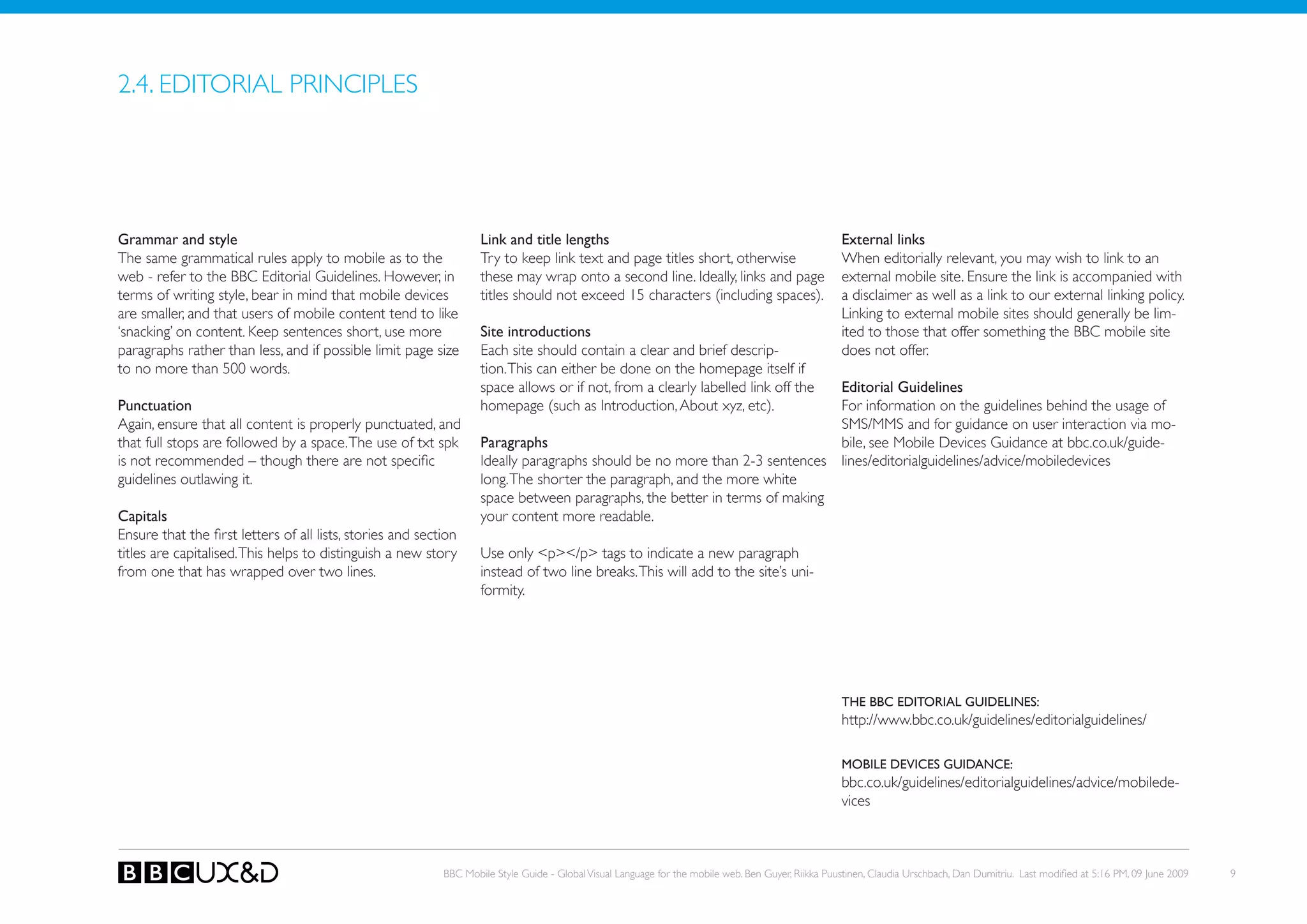 BBC Mobile Style Guide 1.1 — Global Visual Language for the mobile web ...