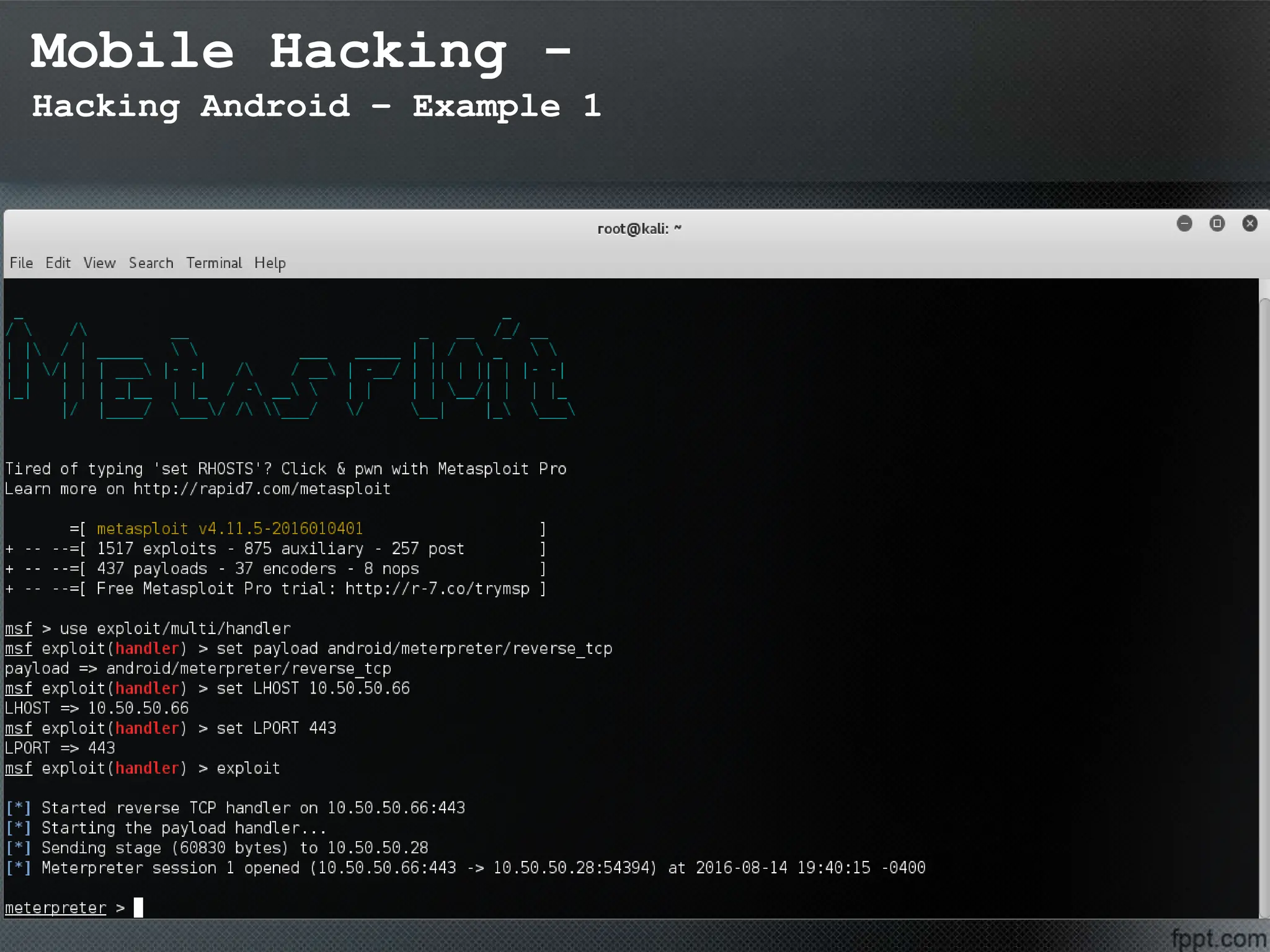 Mobile Hacking -
Hacking Android – Example 1
 