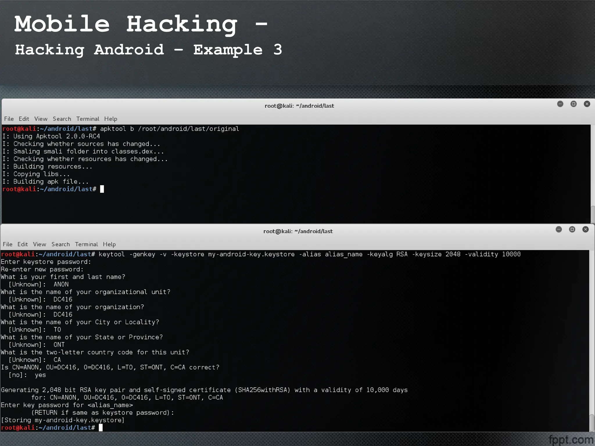 Mobile Hacking -
Hacking Android – Example 3
 