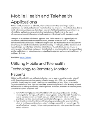 Mobile Health Ppl Form.pdf Mobile Health and Telehealth Applications.pdf