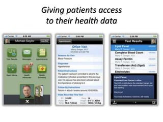 Giving patients access
to their health data
 