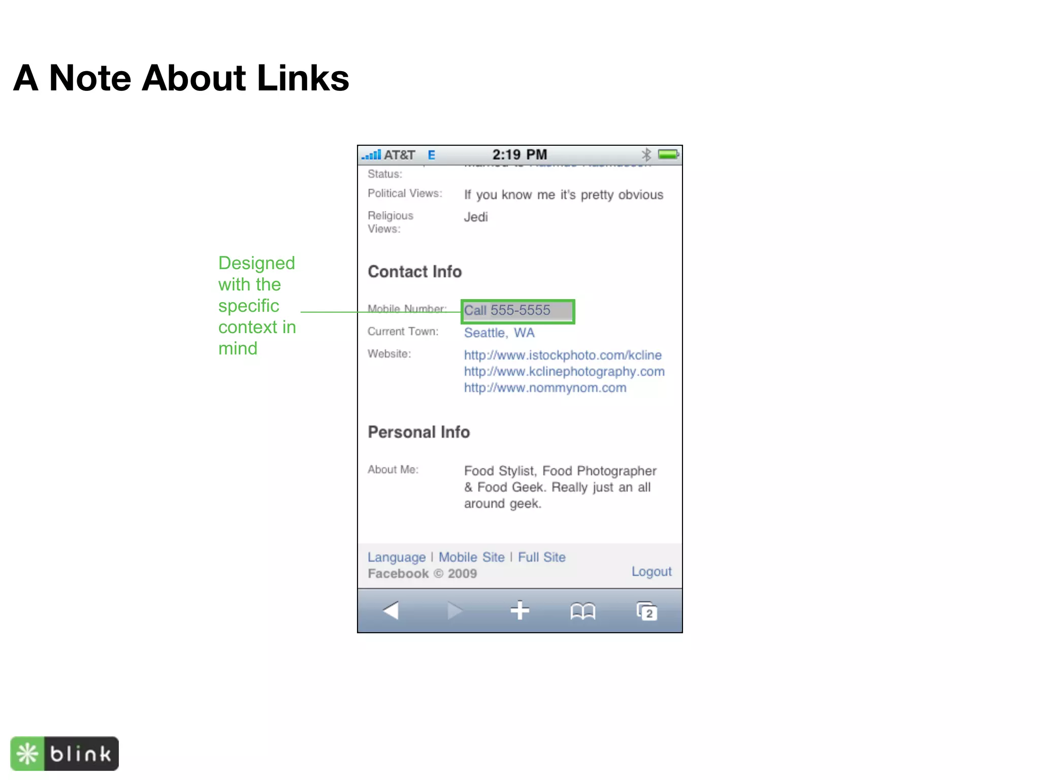 A Note About Links



          Designed
          with the
          specific     555-5555
          context in
          mind
 