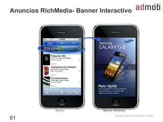 Información confidencial y propiedad de Google
Anuncios RichMedia- Banner Interactivo
61
Banner Banner Interactivo
 