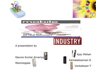 A presentation by Ajay Mohan Gaurav Kumar Arvariya Kamalakkannan G Manimegalai Venkatesan T 
