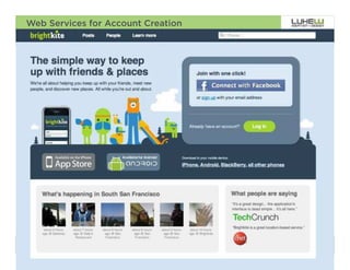 Web Services for Account Creation




                                    97
 