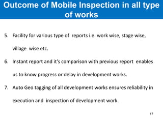 Mobile Inspection Process Mobile inspection System for Rural Development Works | PDF