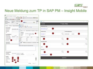 © GiS – Gesellschaft für integrierte Systemplanung mbH 4
Neue Meldung zum TP in SAP PM – Insight Mobile
 