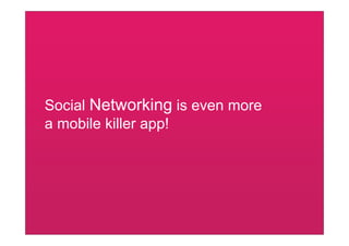 Social Networking is even more
a mobile killer app!
 