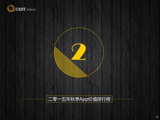 15
二零一五年秋季App价值排行榜
2
 