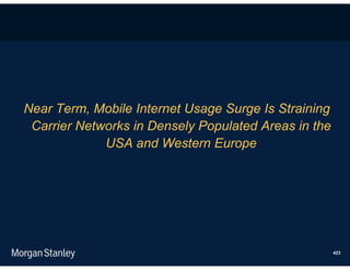Near Term, Mobile Internet Usage Surge Is Straining
 Carrier Networks in Densely Populated Areas in the
             USA and Western Europe




                                                      423
 