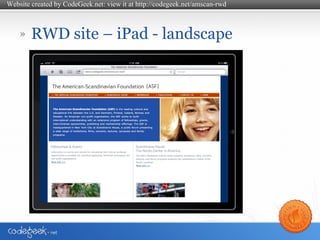 RWD site – iPad - landscape Website created by CodeGeek.net: view it at http://codegeek.net/amscan-rwd 