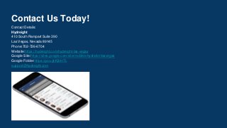 Contact Us Today!
Contact Details:
Hydreight
410 South Rampart Suite 390
Las Vegas, Nevada 89145
Phone:702-726-6704
Website:https://hydreight.com/hydreight-las-vegas
Google Site:https://sites.google.com/site/mobileivhydrationlasvegas
Google Folder:https://goo.gl/KjbHTL
support@hydreight.com
 