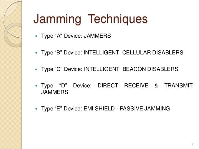 Call jammers - types of jammers