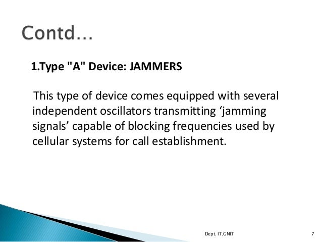 Call jammers - types of jammers