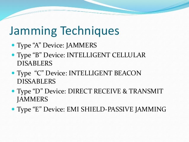 Call jammers - types of jammers