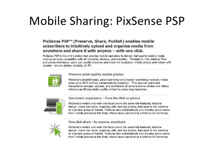 mobile sharing pixsense psp