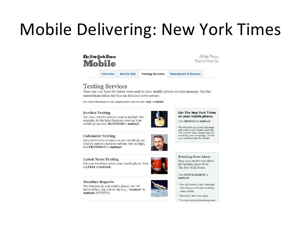 Mobile Delivering New York Times