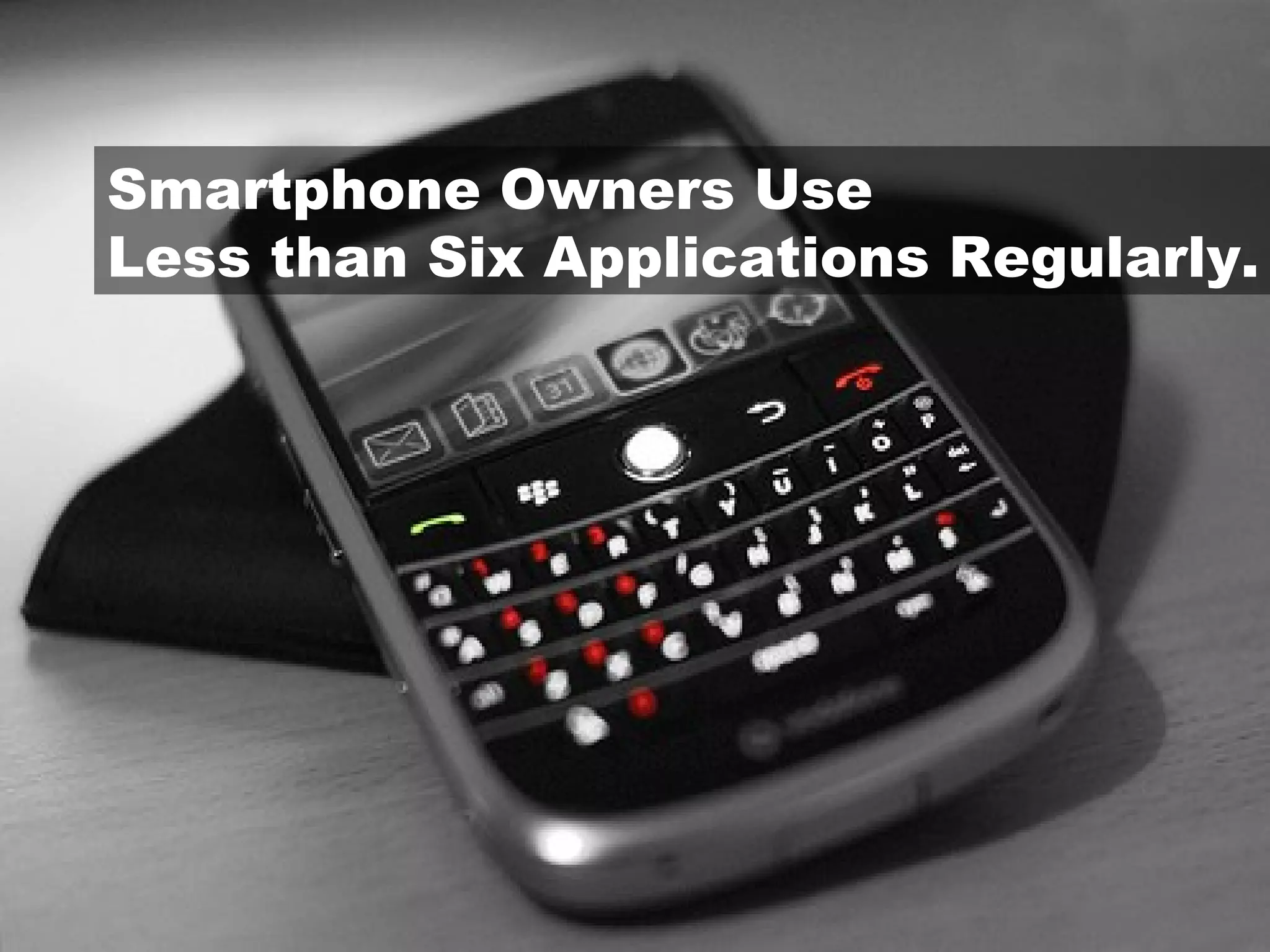 Smartphone Owners Use Less than Six Applications Regularly.