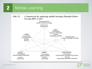 2 Mobile Learning
(vgl. de Witt 2013: 24)
 
