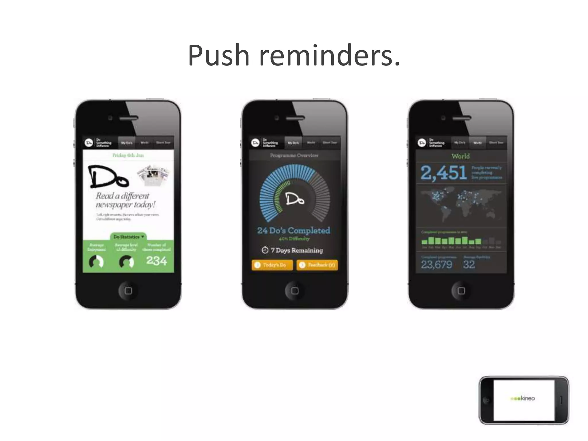 Push reminders.
 