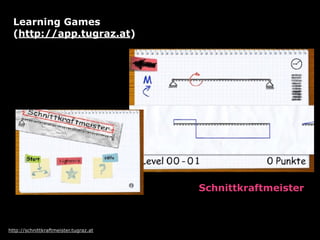 http://schnittkraftmeister.tugraz.at
Schnittkraftmeister
Learning Games 
(http://app.tugraz.at)
 