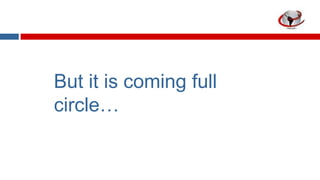 But it is coming full
circle…

 